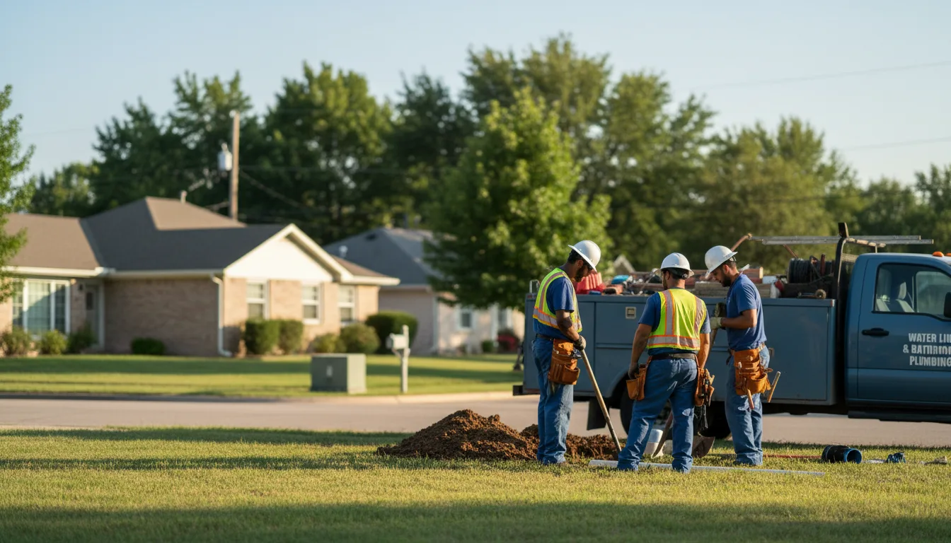 Residential water line and bathroom plumbing service in Buffalo, OK